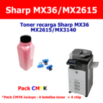 Kit Toner recarga Sharp MX2615 / MX3140 / MX36