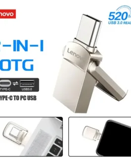 Pendrive Lenovo 2TB Metálico alta velocidad doble conector USB