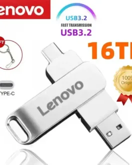 Pendrive Lenovo 16TB metálico resistente al agua doble conector USB