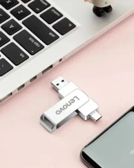 Pendrive Lenovo 16TB metálico resistente al agua doble conector USB