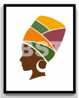 Cuadro decorativo Mujer Africana 20×30 marco negro