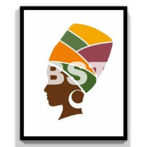 Cuadro decorativo Mujer Africana 20x30 marco negro