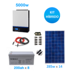 Kit Solar Autónomo Hogar 5000w Híbrido Ampliado Alto Consumo