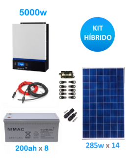 Kit Solar Autónomo Hogar 5000w Híbrido Ampliado Alto Consumo