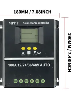 POWLSOJX-baterías de litio de plomo ácido MPPT, regulador de controlador de carga Solar de 36V/48V, 100a/80A, LCD, Cargador rápido USB Dual