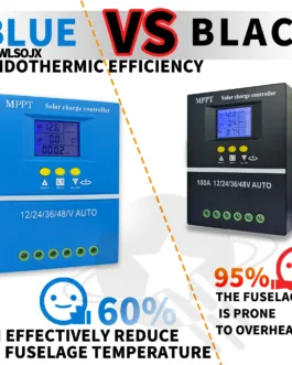 POWLSOJX controlador de carga Solar MPPT, 60A/80A/100A, Compatible con baterías de 12/24/36/48V, soporte para múltiples baterías