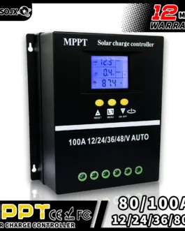 POWLSOJX-baterías de litio de plomo ácido MPPT, regulador de controlador de carga Solar de 36V/48V, 100a/80A, LCD, Cargador rápido USB Dual