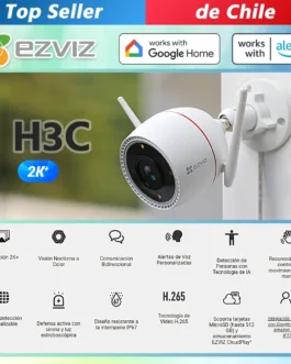 Camara seguridad H3C 2k+ 4mp exterior Visión Nocturna a Color Detección de personas vehículo Bidireccional tecnología de IA aluminio alarma