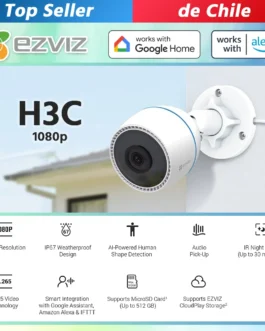 Camara seguridad H3C 2mp exterior Detección de personas Bidireccional tecnología de IA aluminio alarma