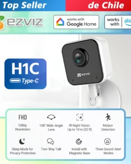 Cámara Wi-Fi inteligente hogar ezviz h1c 2mp Bidireccional Detección de movimiento alarma