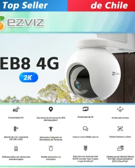 Camara Seguridad EB8 Exterior 4G 2K Bateria con Panel Solar 3MP Bidireccional Visión Nocturna a Color GPS Detección Inteligente