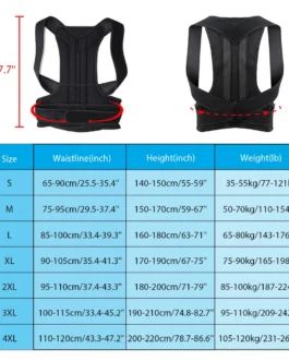 Corrector de postura de espalda para mujeres y hombres, cinturón de soporte Lumbar de espalda ajustable, soporte de postura de hombro para mejorar la escoliosis