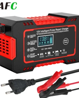 Cargador batería de auto 12V / 6A de pulso, pantalla LCD, carga rápida inteligente