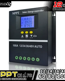 Controlador de carga Solar de 36V/48V, 100A/80A, MPPT, LCD, Cargador rápido USB Dual