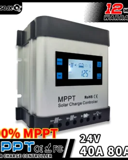 Controlador de carga Solar MPPT con pantalla LCD, sistema PV, Panel Solar MPPT, 24V, 40/80a