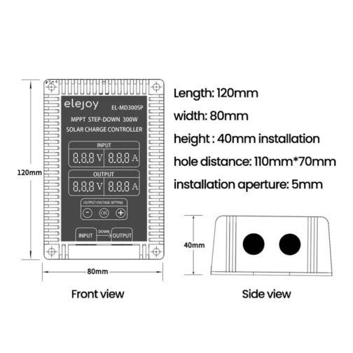 Controlador de carga MPPT de aluminio, dispositivo de seguimiento en tiempo Real, 200W, 400W, 24 ~ 85V/10 ~ 30V de salida, 17-55v - Imagen 2