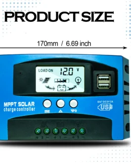 Controlador de carga Solar MPPT, 12V, 24V, 60A, 80A, 100A, pantalla LCD USB Dual, regulador de cargador de Panel de celda automática con carga