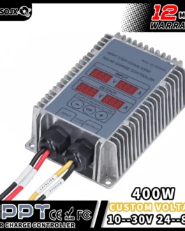 Controlador de carga MPPT de aluminio, dispositivo de seguimiento en tiempo Real, 200W, 400W, 24 ~ 85V/10 ~ 30V de salida, 17-55v