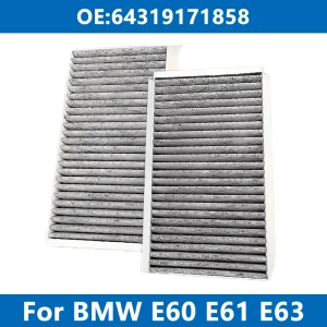 Filtro de aire de cabina de acondicionador de coche de 2 piezas 64319171858 Para BMW E60 E61 E63 Touring 520d 520i 523 525xi Xdrive 525xd 530 535 630 645ci