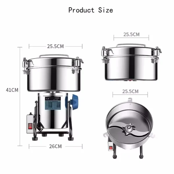 Molinillo para molienda 4.5 Kg, máquina trituradora de granos, especias, café, alimentos secos, producir harina en polvo - Imagen 6