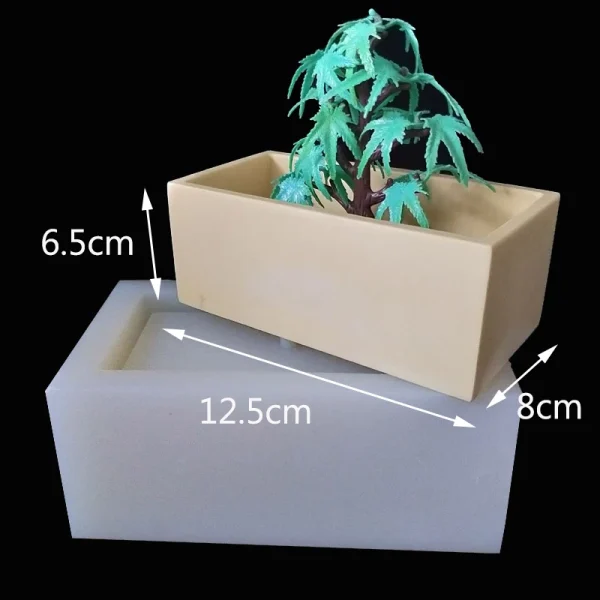 Moldes grandes para macetas de silicona, maceta para plantas de jardín, moldes de hormigón, maceta rectangular de cemento, macetas suculentas, moldes de arcilla para manualidades del hogar - Imagen 3