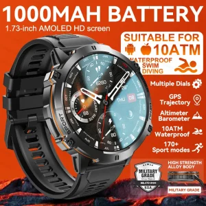 2025 nuevo x3 1000mah batería grande hombres reloj inteligente gps brújula 10atm profesional impermeable bluetooth llamada deportes hombre smartwatch