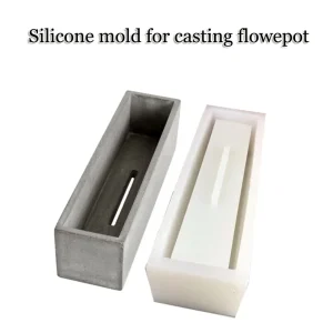 Moldes grandes para macetas de silicona, maceta para plantas de jardín, moldes de hormigón, maceta rectangular de cemento, macetas suculentas, moldes de arcilla para manualidades del hogar